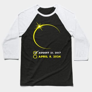 Eclipse Checklist 2024 Total Solar Eclipse Party April 8 Baseball T-Shirt